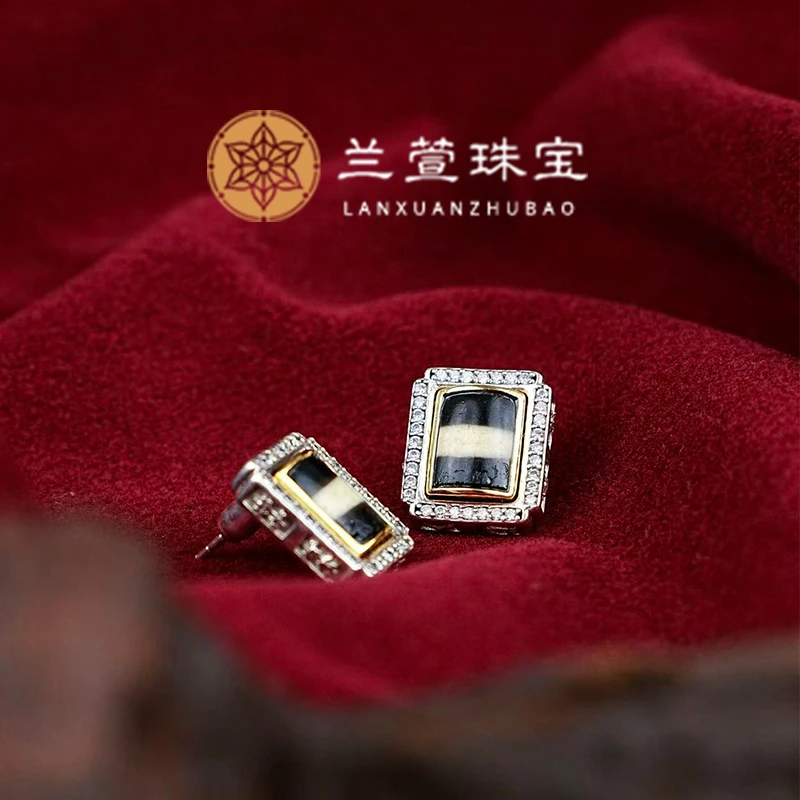 【兰萱 • 新玛瑙银镶工艺系列】线耳环款 多样性发货 发其一对 46