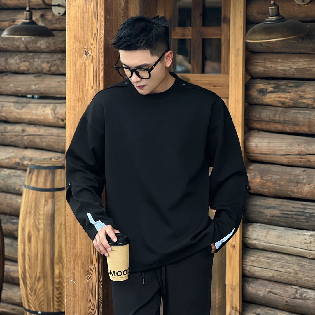 二十二号穿搭【cleanfit弯刀袖】小众设计款长袖T恤高级感男士卫衣