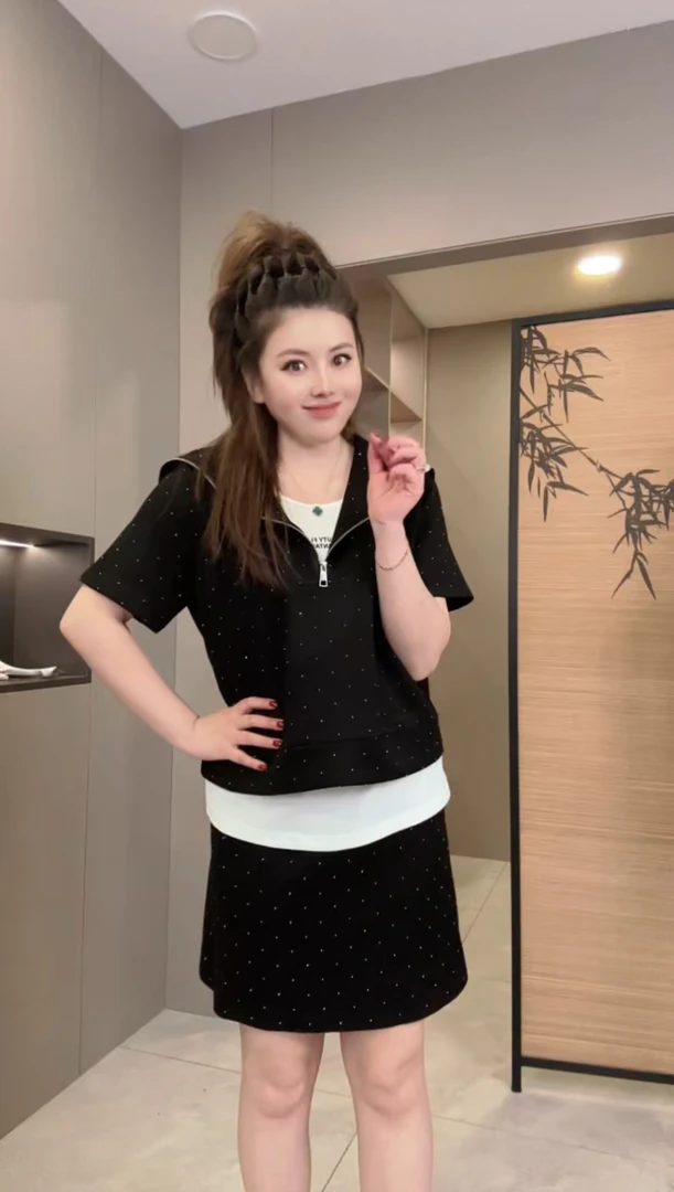 【婷婷】2025夏季新款时尚名媛气质宽松洋气显瘦2590运动休闲套装