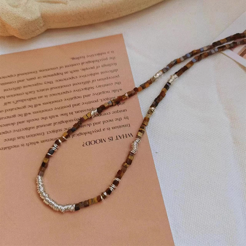 0411 925复古方形串珠项链圈圈锁骨链2.75mm(40+5)