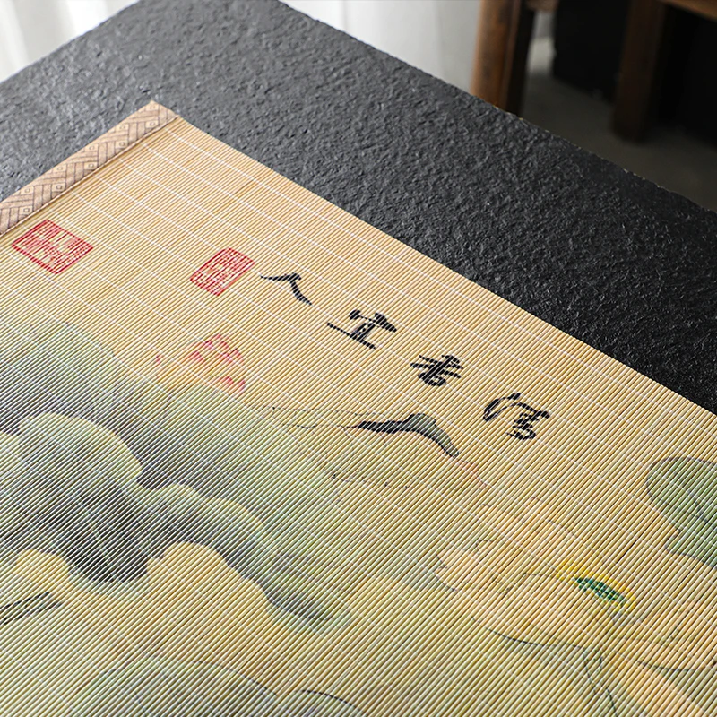 竹制高雅茶席禅意防水桌旗新中式茶具茶台茶盘茶桌干泡茶席垫配件