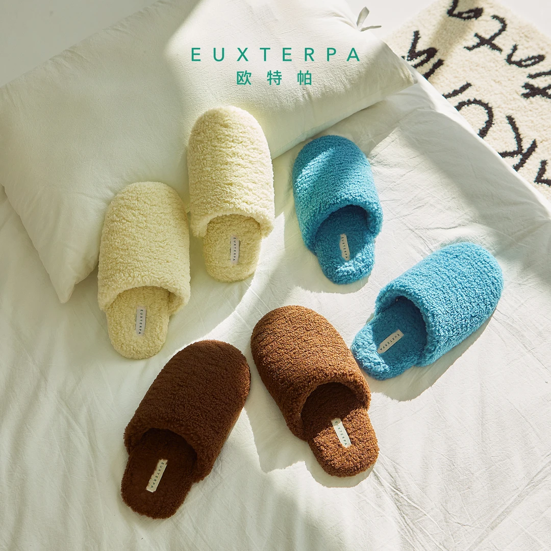 EUXTERPA欧特帕熊绒绒包头拖防滑保暖软底棉拖情侣居家鞋秋冬2025