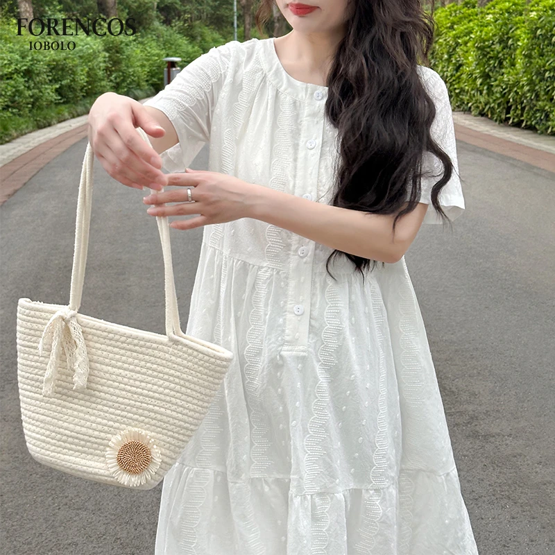 仙女风孕妇装夏季孕妇连衣裙复古提花收腰裙时尚法式小清新小众