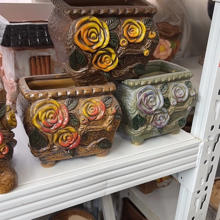 紫砂花盆粗陶材质多肉花盆