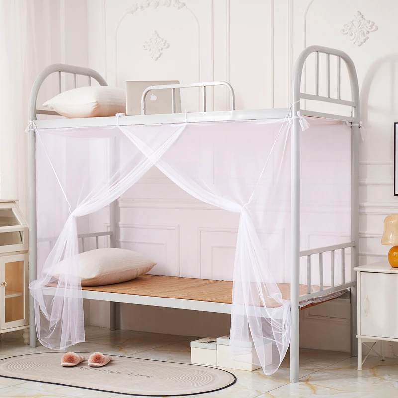 蚊帐学生宿舍90x190单人床上下铺通用加密防尘顶三门住校蚊帐超密