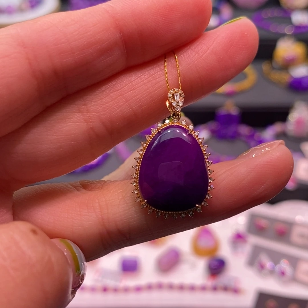 苏纪石（舒俱来）18K金镶嵌吊坠(不含链)