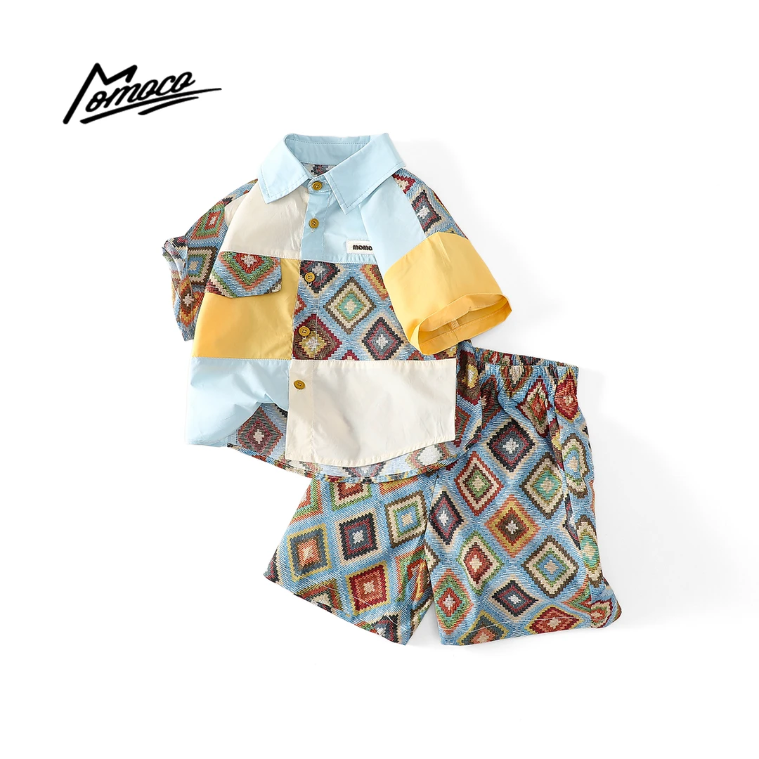 MOMOCO夏季男童韩版休闲套装时尚潮流两件套77230578201