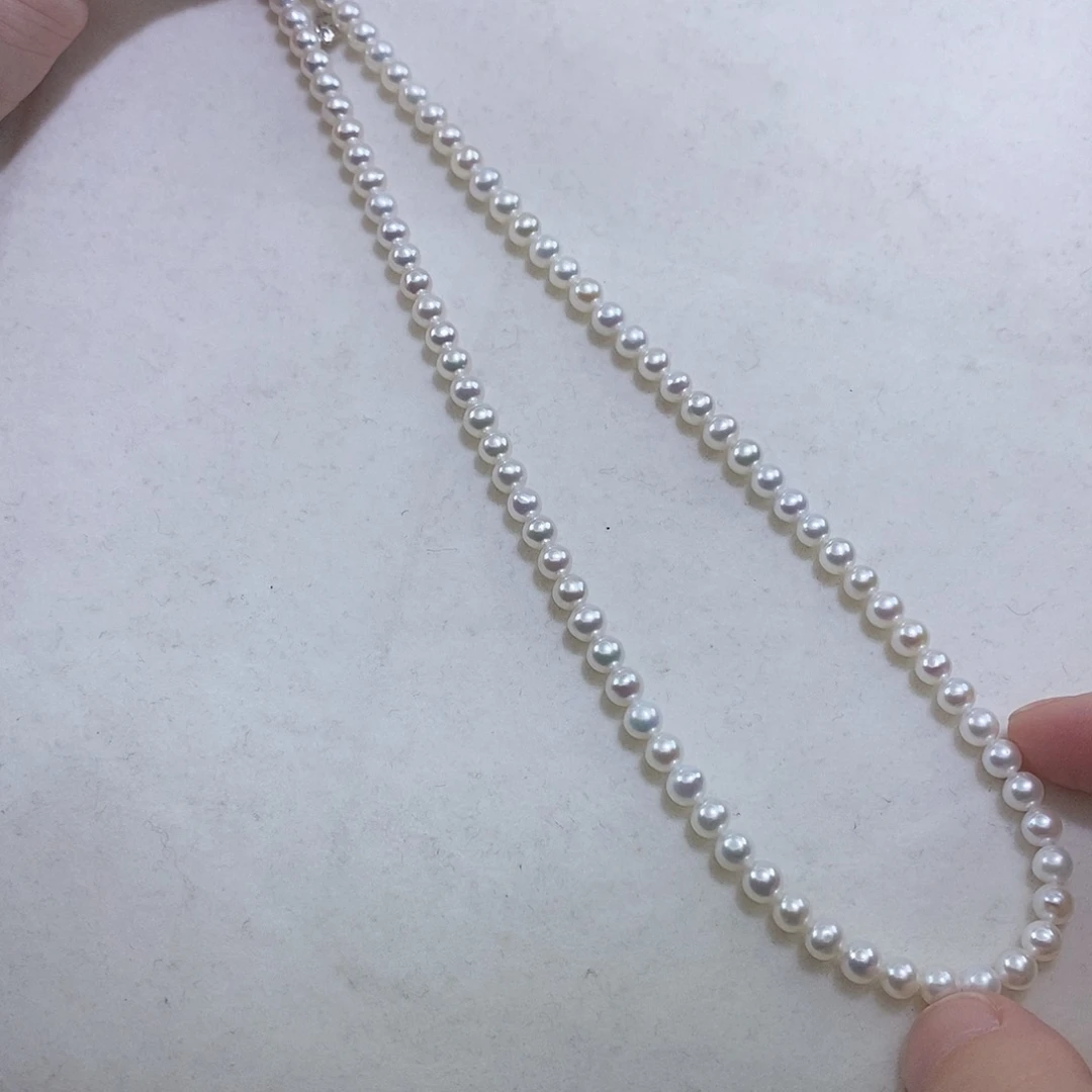 项链淡水珍珠银S925镶嵌w