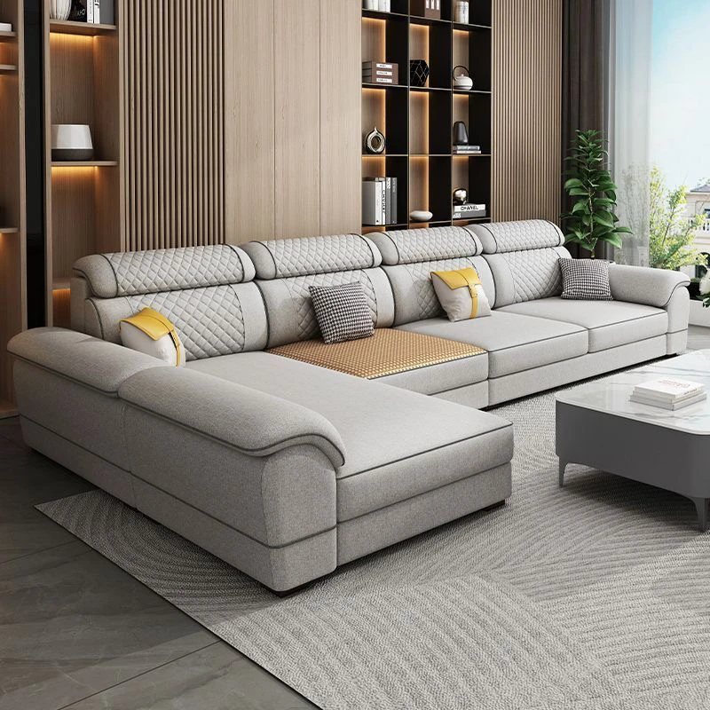 新款北欧乳胶雪尼尔布艺沙发民宿客厅直排贵妃组合家用猫抓皮沙发