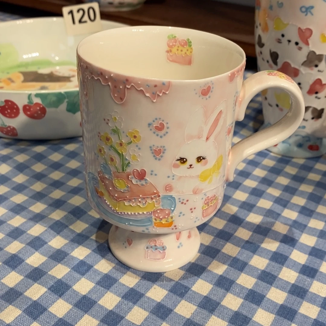 瓷片蛋糕兔子马克杯