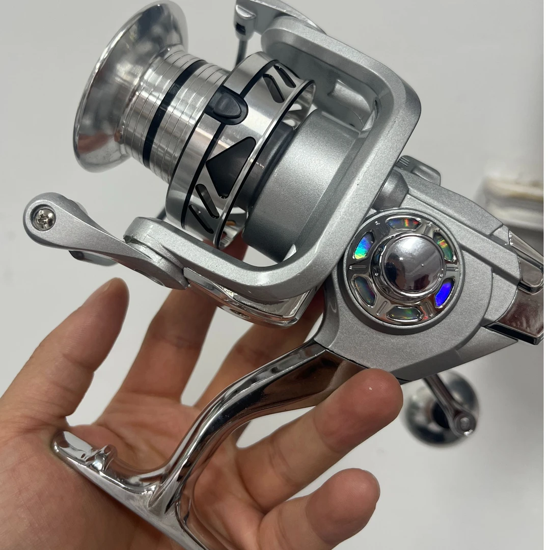 金属远投轮斜口远投金属线杯美式金属摇臂金属脚座博大物渔线轮