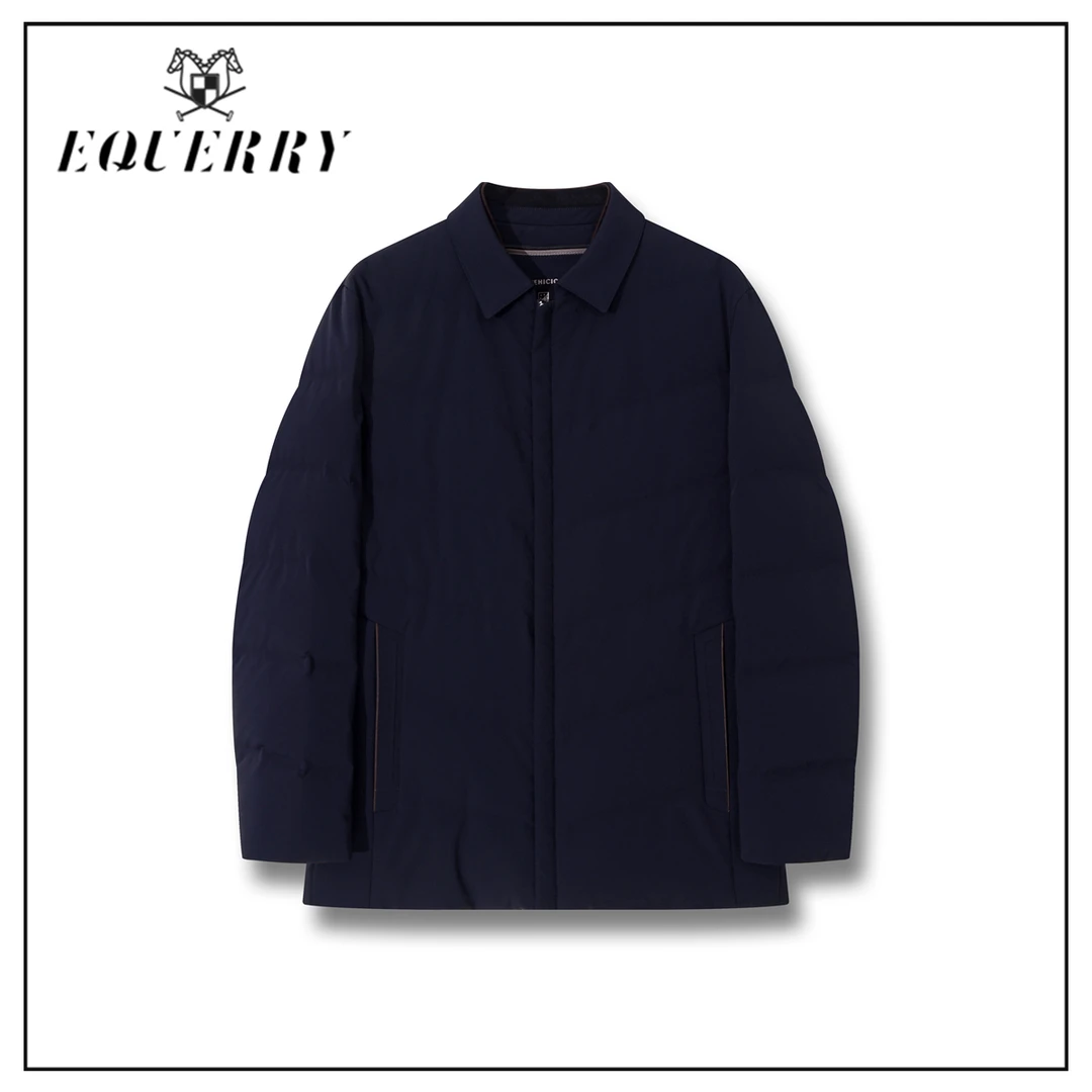 EQ2024冬季男士经典时尚商务翻领冰壳系列三防双层羽绒服EQ-Y411