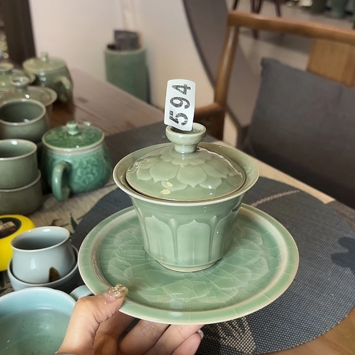 龙泉云间青瓷小米茶器