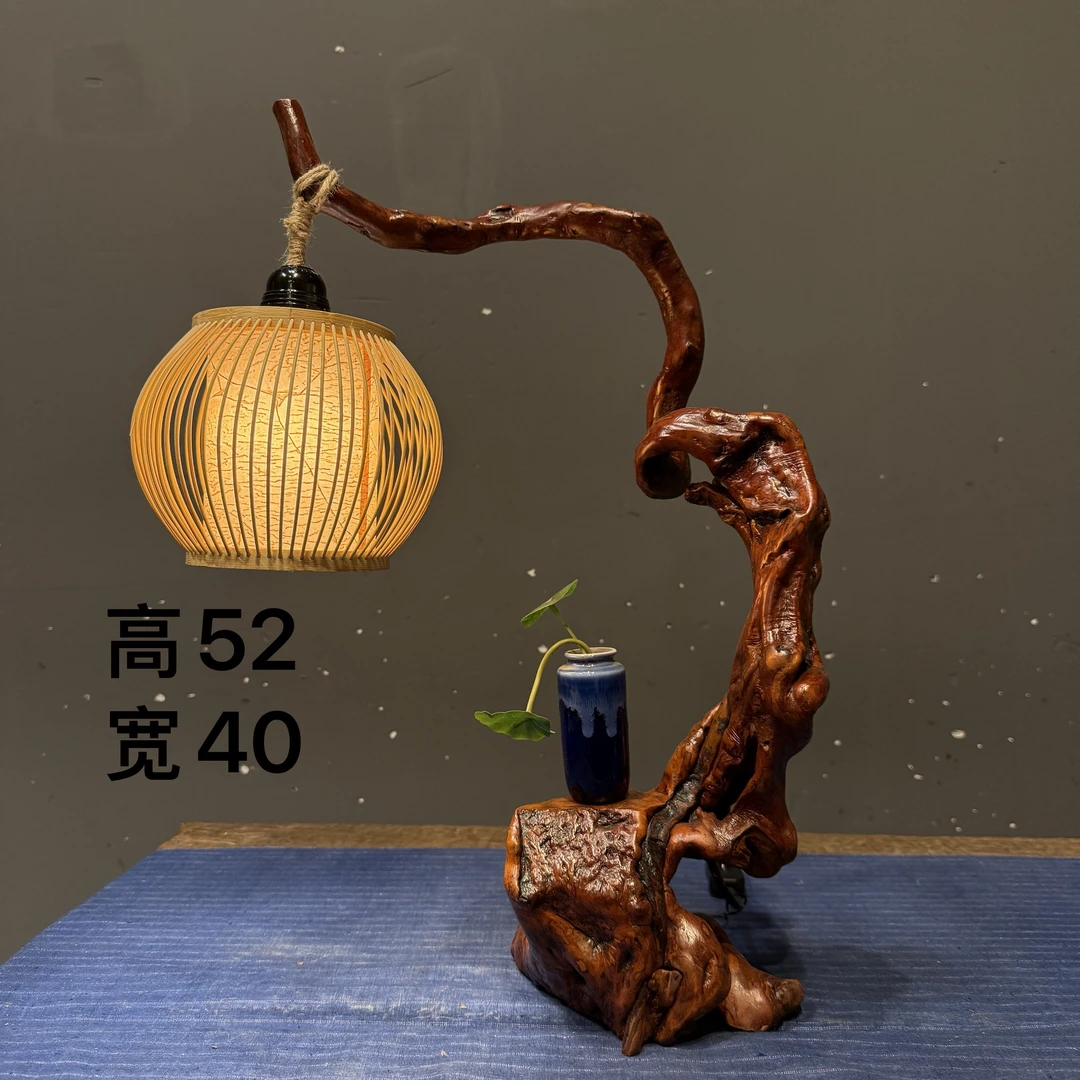 杜鹃根艺灯特色手工艺实木内里走线无拼接茶空间客厅