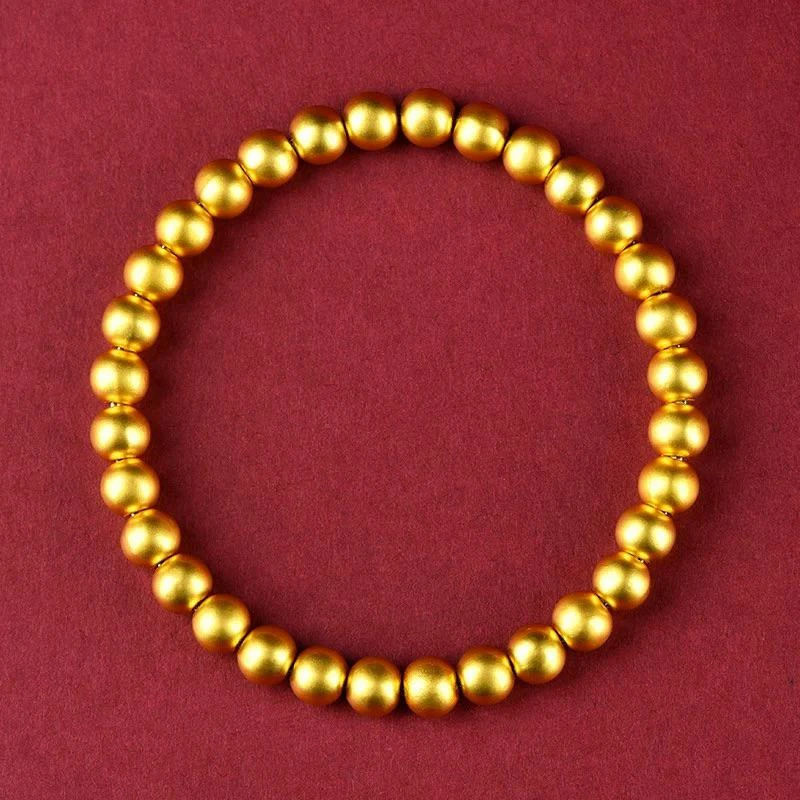 合金手链 【昕禧·禧】古法手链保色磨砂圆珠手串