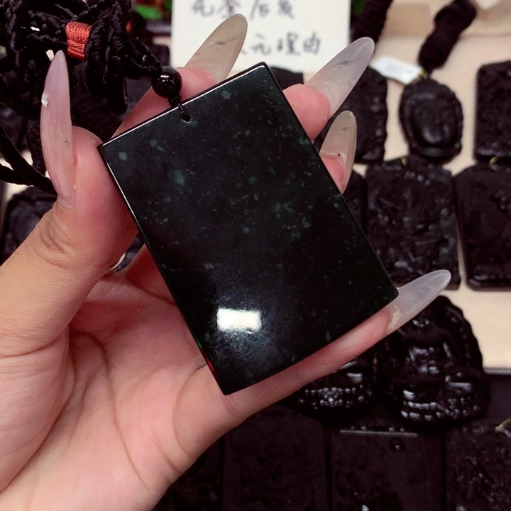 吊坠(不含链)未镶嵌翡翠天然a货钢琴黑挂件