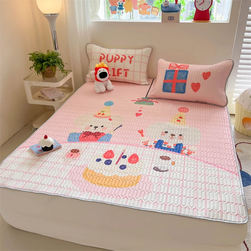 ins大版卡通乳胶席凉席席子三件套802奶油童话