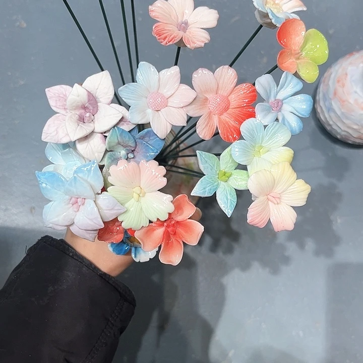 抱****正品手工陶瓷花花拍下备注颜色