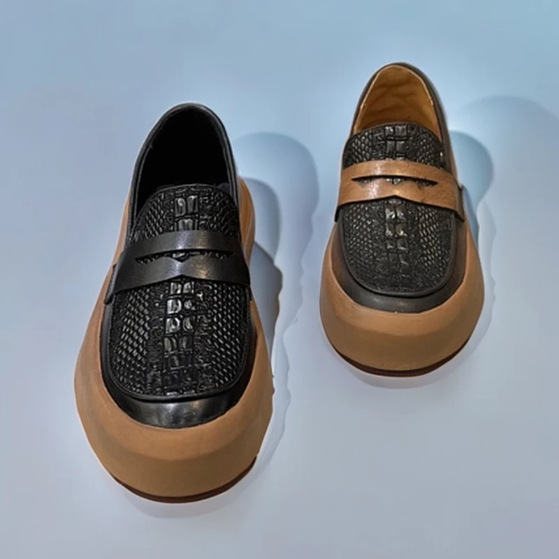 2025新款男士豆豆鞋里外全皮头层牛皮7171