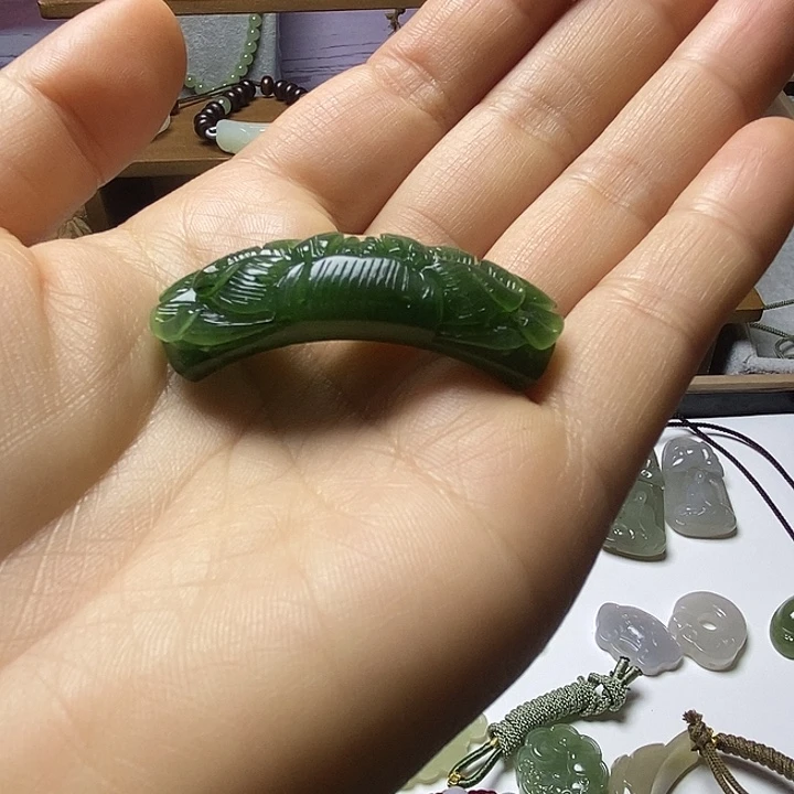 原***你和田玉（碧玉）未镶嵌手链