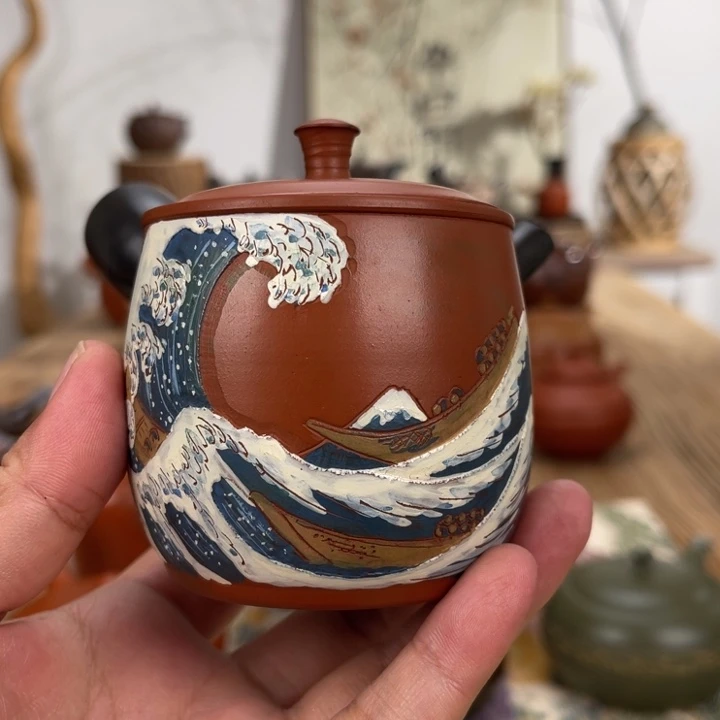 动***组常滑石龙手作茶壶