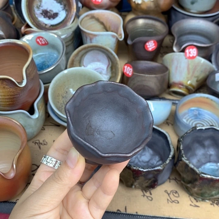 杯子精品纯柴烧全手工茶器小杯
