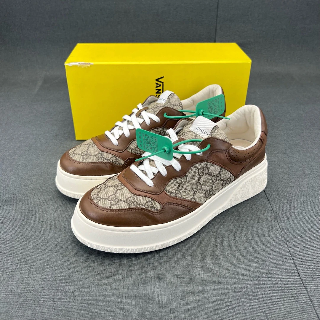 95新 GUCCI/古驰 码数43gucci 饼干鞋 棕色原盒配件