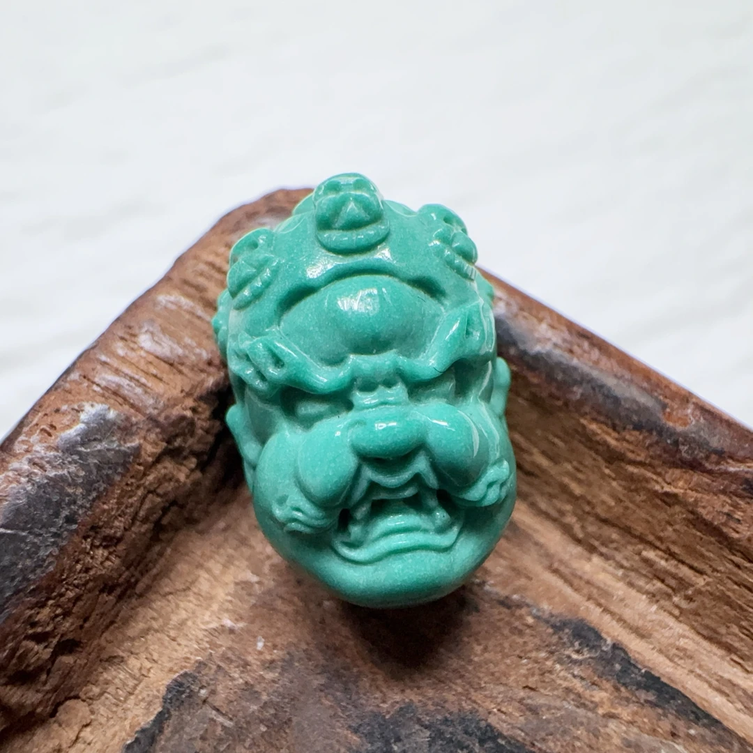 【伟伟鉴定】绿松石 原矿高瓷高蓝 大黑天 吊坠15/11/9