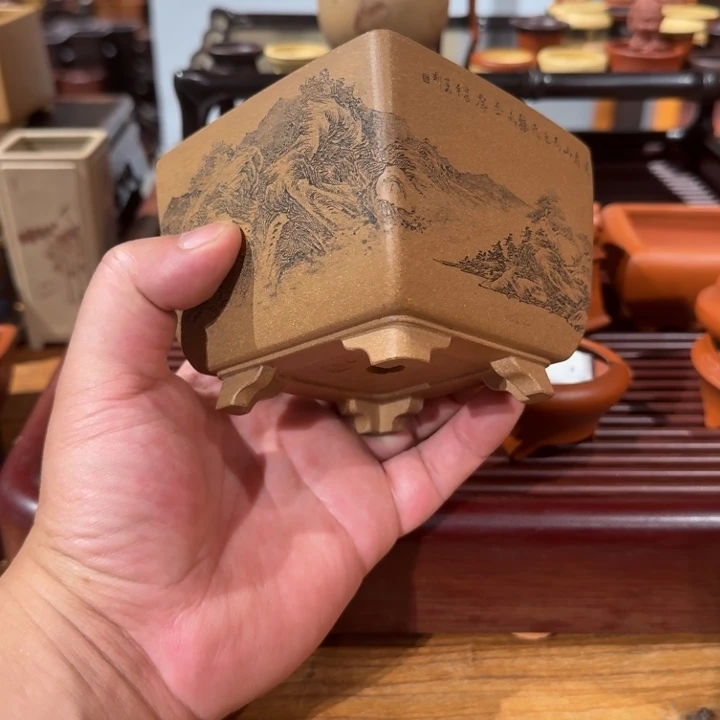 于***坤紫砂花盆原矿紫泥