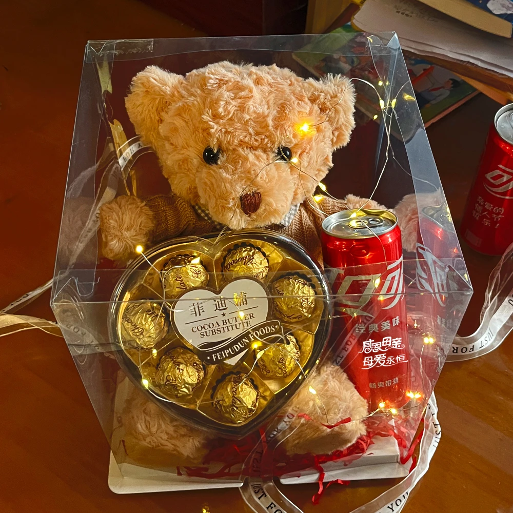 母亲节礼物透明定制礼盒送妈妈对象表白感浪漫仪式感小熊