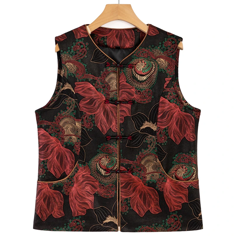 中老年女装春秋装新款中国风马甲妈妈装中式老太太背心奶奶装马夹