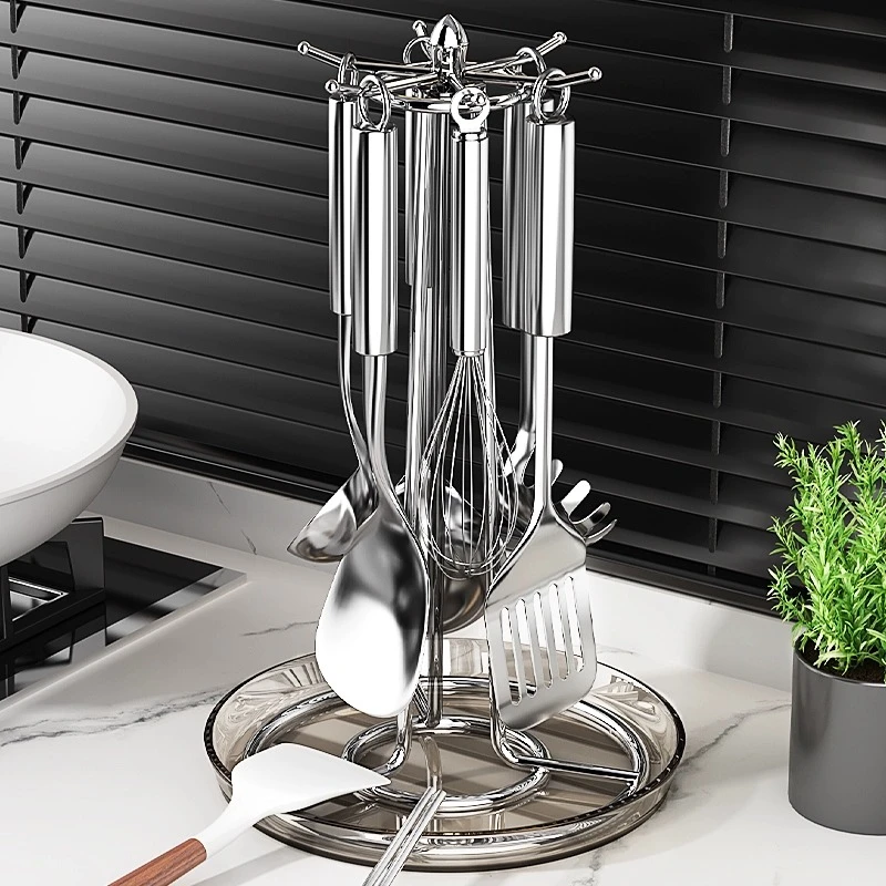 旋转锅铲架台面家用厨房置物架桌面挂勺子铲子支架汤勺厨具收纳架