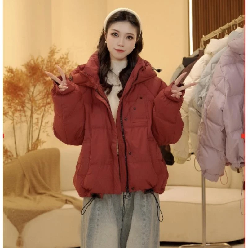 2024年新款冬季羽绒服加厚短款时尚休闲宽松显示百搭连帽外套百搭