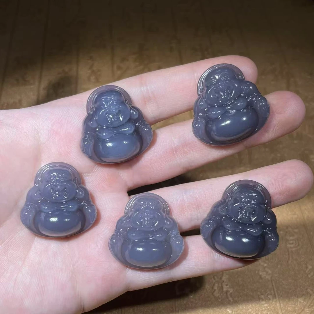 天然和田玉烟紫佛公特色款多样性发货拍一发一天然玉石有轻微色差