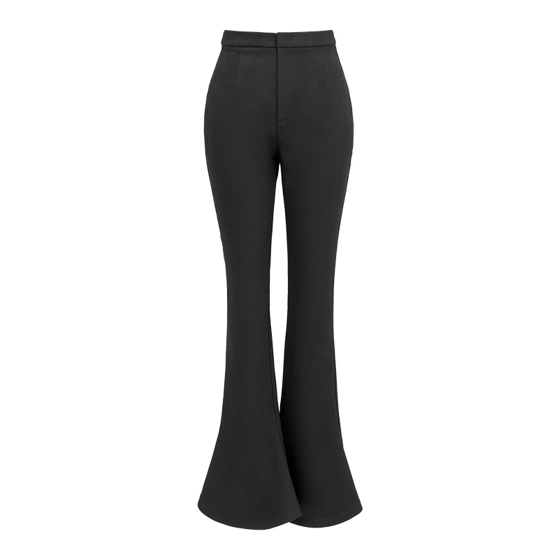 MAGGIEMA马婧黑色喇叭裤黑亮闪闪烫钻干练飒美西装套装243P