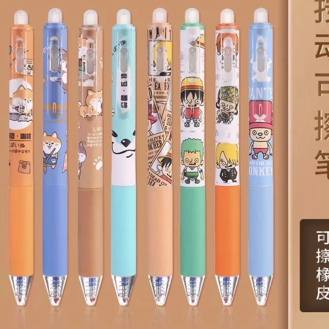 按动可擦三年级小学生0.5晶蓝色炭黑色专用中性笔子弹头热敏可擦
