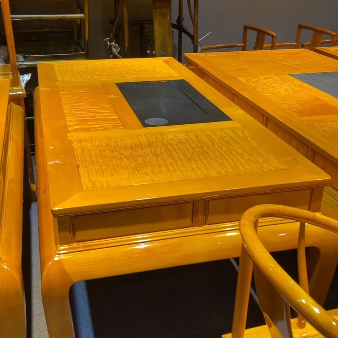 做***来成套家具紫檀木类198尺寸茶桌八件套