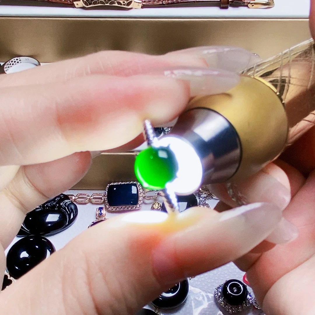 翡翠银S925镶嵌戒指