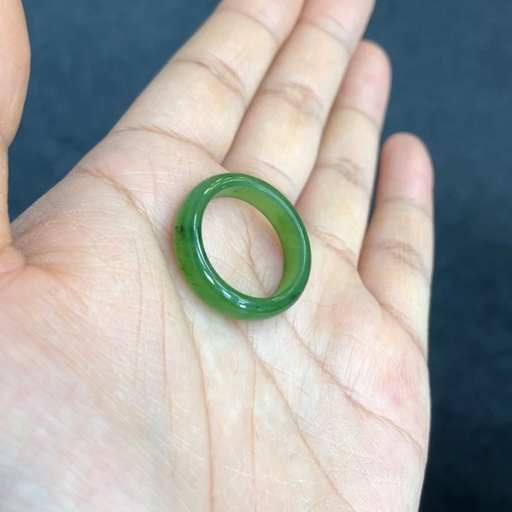 和田玉戒指未镶嵌彤****竹