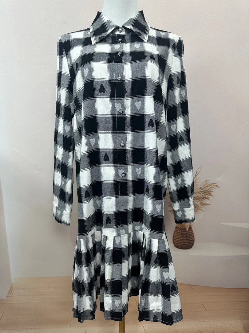 【下单无需备注自选尺码】秋水时尚格子连衣裙C058