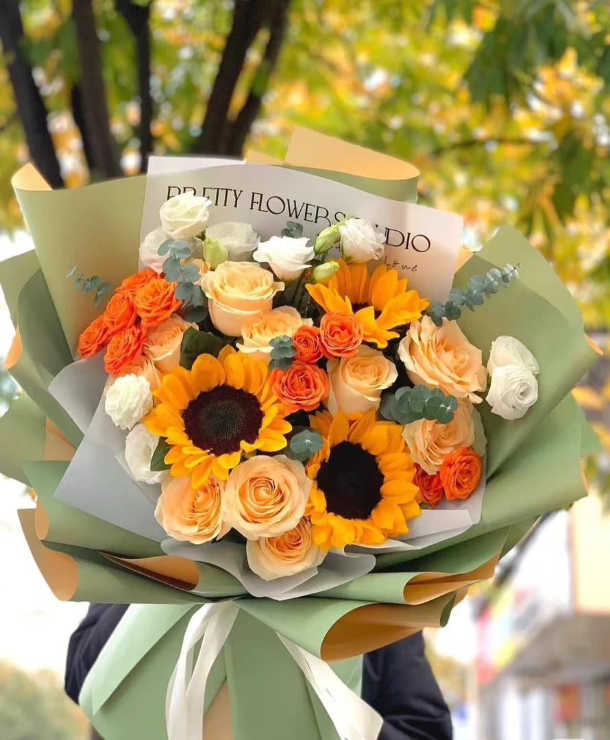 心向阳光~「向日葵玫瑰混搭」