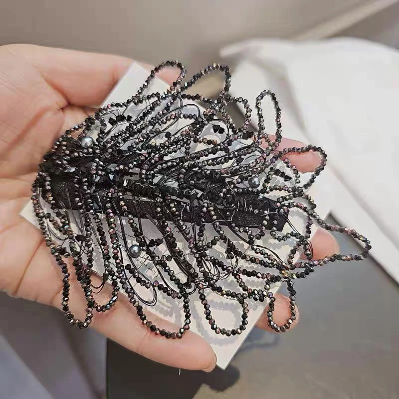 流光织影手工编织珍珠叶子BB夹