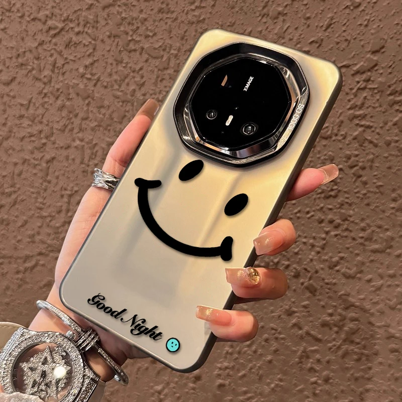 适用华为mate70rs非凡大师手机壳简约笑脸mate60pro保时捷60rs潮