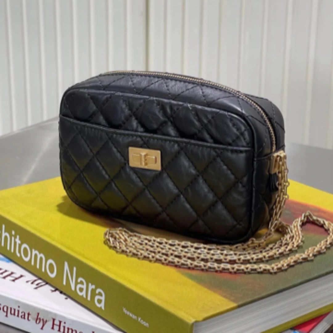 95新 Chanel/香奈儿 包展专属 Chanel黑金2.55相机链条包