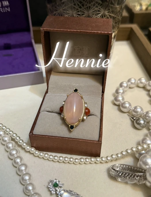 铜合金仿水晶戒指 【J210】拼色复古/宫廷金色女粉红色开口戒