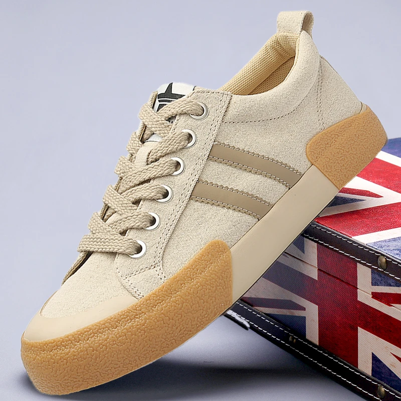 25116 帆布鞋男士透气休闲男鞋春季男款轻便韩版系带百搭低帮板鞋