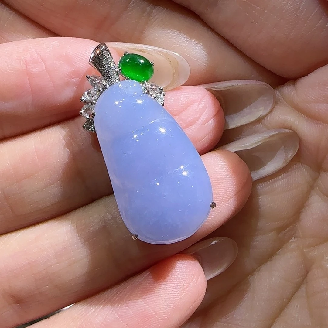 【闪购商品】颈饰18K金镶嵌翡翠大*子天然A货翡翠