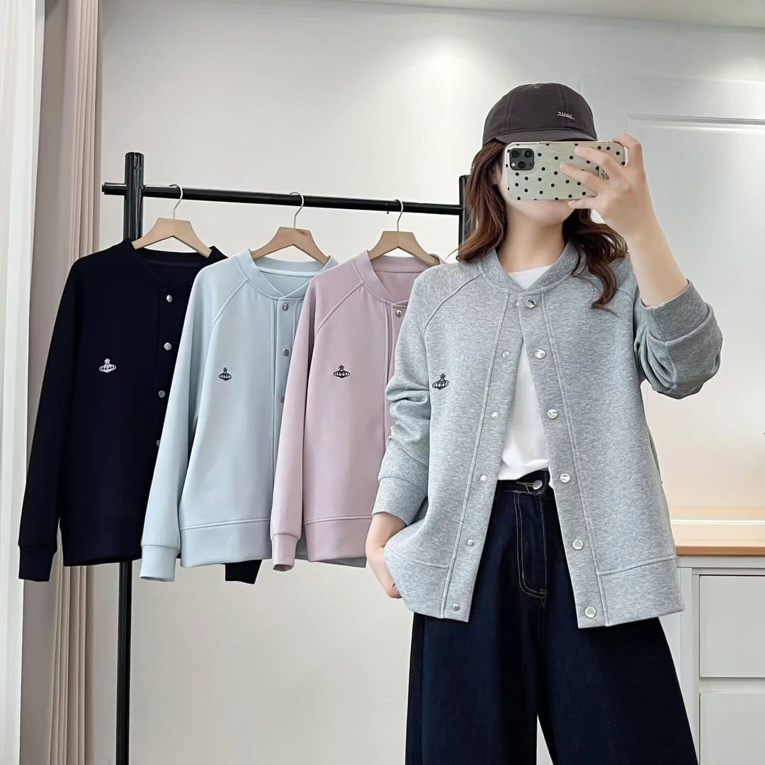 大码女装 胸110-134 刺绣棒球服外套747#