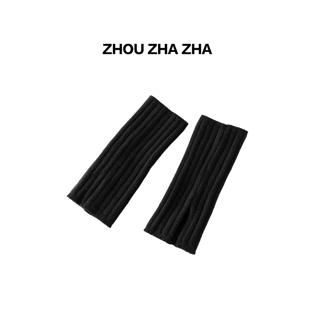【周炸炸】冬日堆堆袜开叉袜套简约针织保暖遮小腿#254105