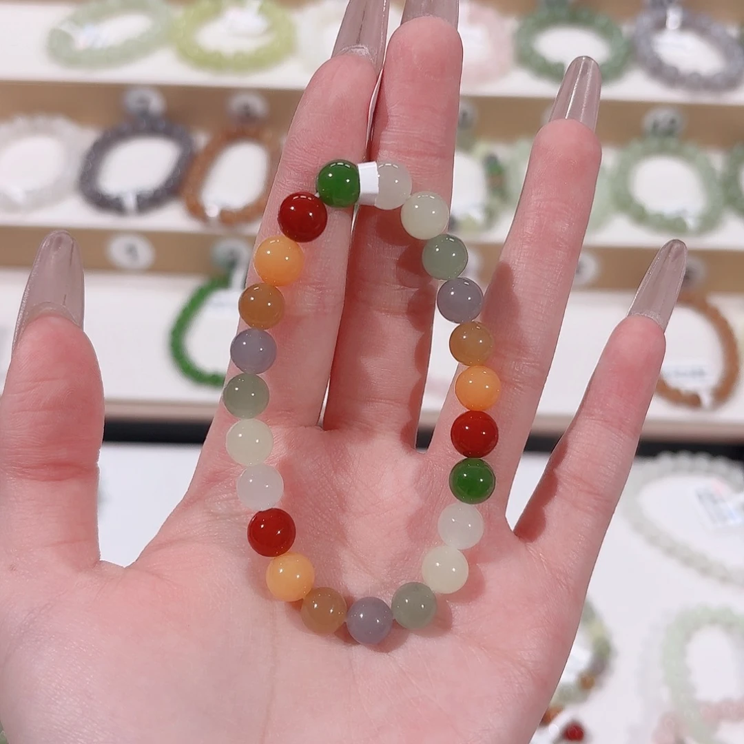 紫***雪手串未镶嵌和田玉l